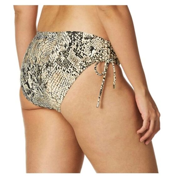 Calvin Klein Women's Standard Side Shirred SnakeSkin Bikini Swimsuit Bottom L - Picture 3 of 7